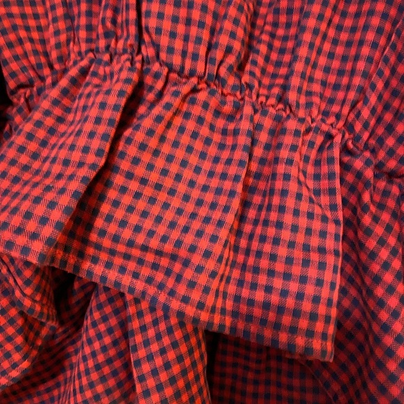 Forever 21 Navy/Red Gingham Flounce Shirt - Picture 7 of 7